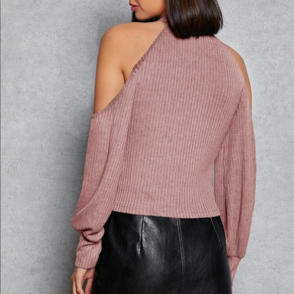 Boho sold shoulder ribbed knit red rose - Picture 12 of 15